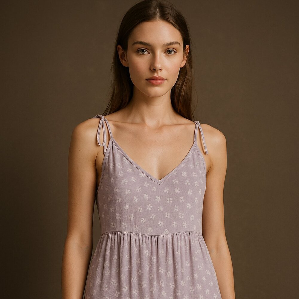 American Eagle Lavender Tiered Floral Dress – Size Small